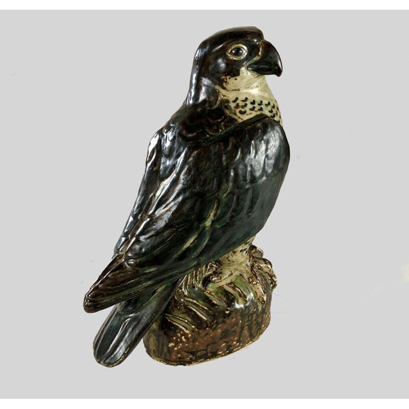 Vintage Danish falcon figurine by Knud Kyhn for Royal Copenhagen, 1950s