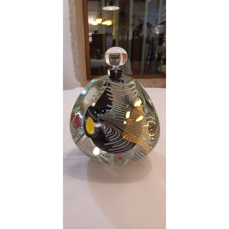 Vintage perfume bottle with stopper by Eric Laurent for the Verrerie d'Allex, France 2001