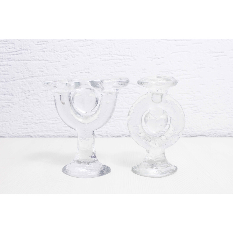 Pair of vintage Scandinavian candle holders by Staffan Gellerstedt for Pukeberg, Sweden