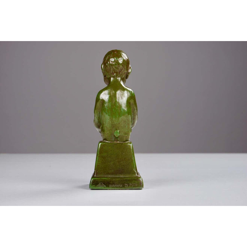 Figurine de faune assis vintage en métal disco par Elena Borch, 1940