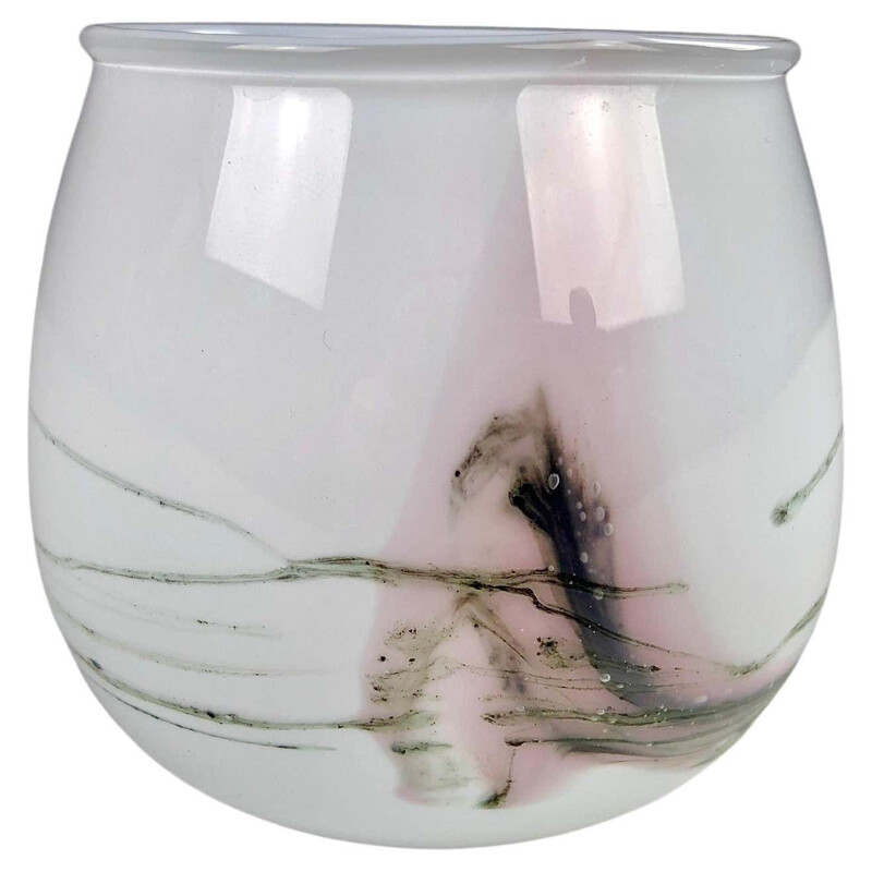 Vaso danese d'epoca in vetro di Michael Bang per Holmegaard, 1980