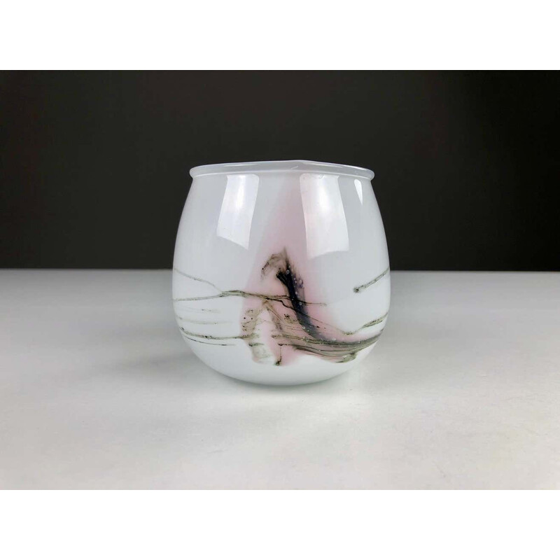 Vintage Danish glass vase by Michael Bang for Holmegaard, 1980s