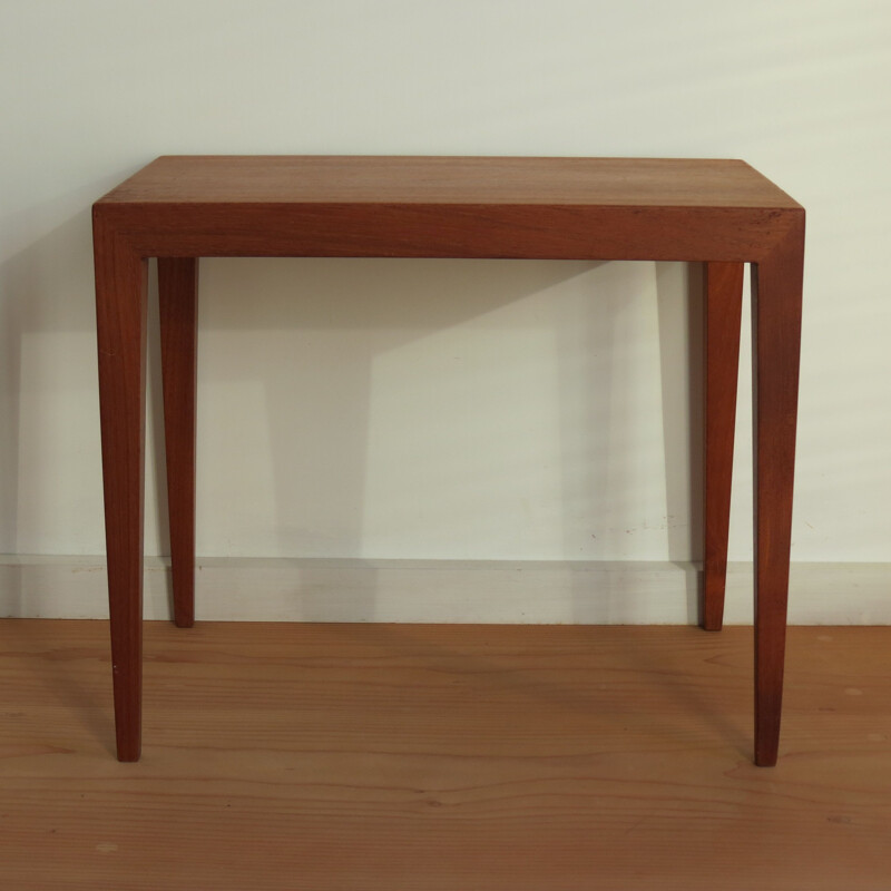 Table d'appoint danoise vintage en teck par Severin Hansen pour Haslev Mobelsnedkeri, Danemark 1960