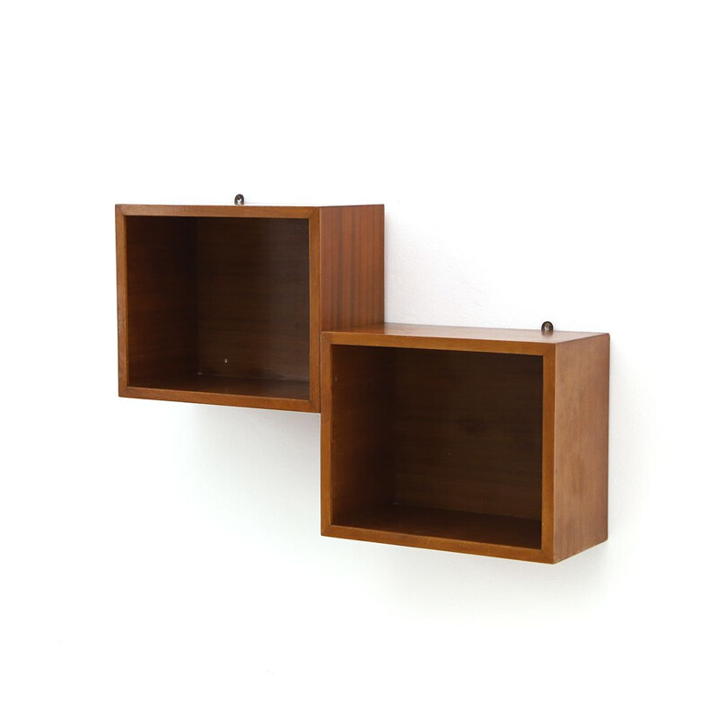 Vintage wall unit in wood, 1950s