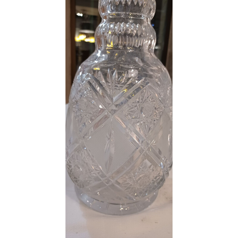 Vintage bohemian cut crystal decanter, 1970