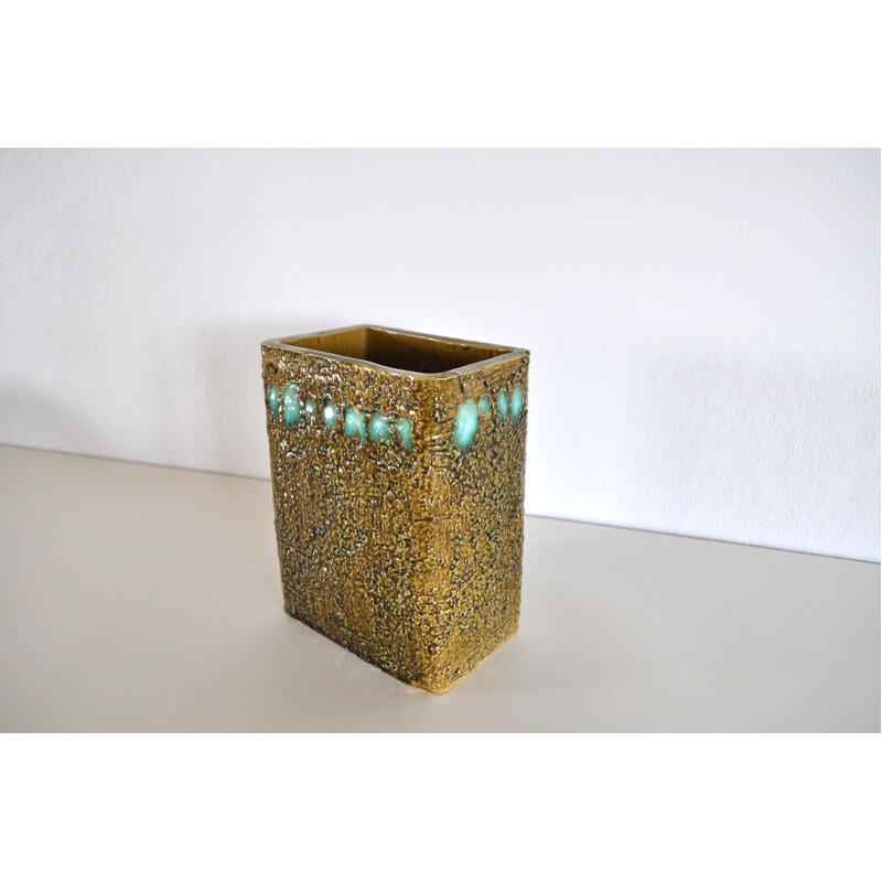 Hand emaillierte Vintage-Vase von Überlacker, Deutschland 1970