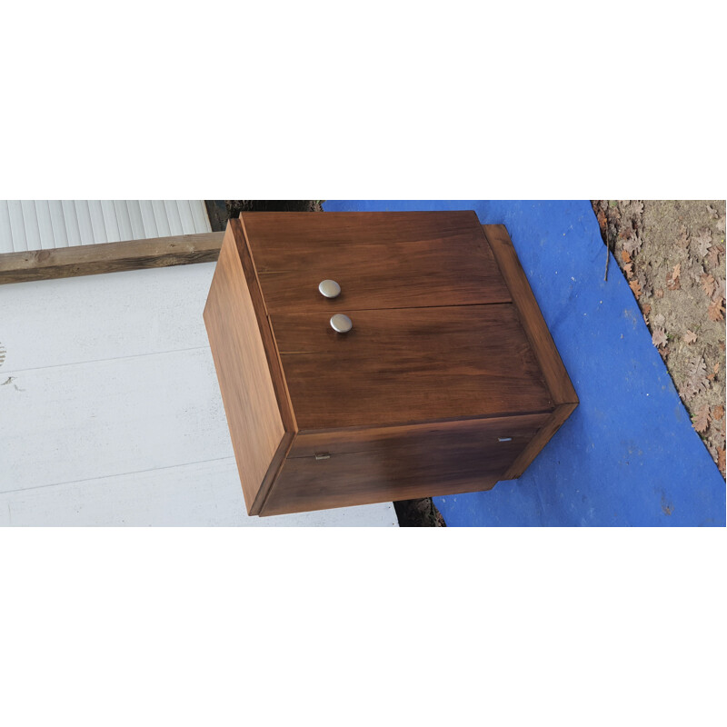 Vintage Art Deco walnut bar