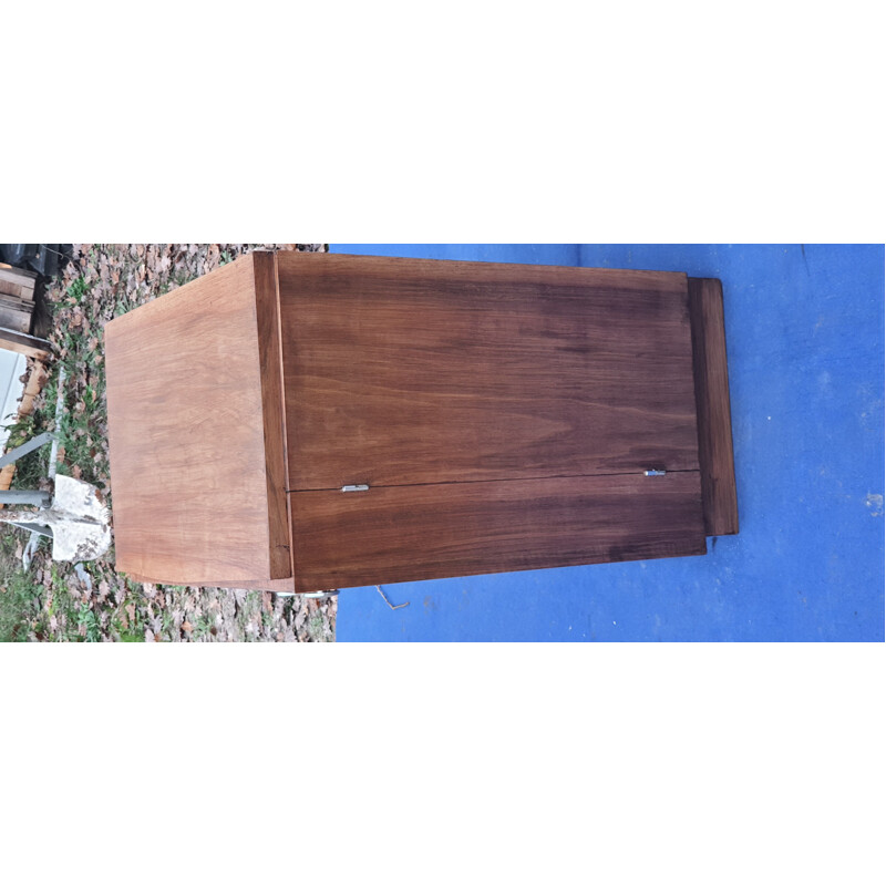 Vintage Art Deco walnut bar