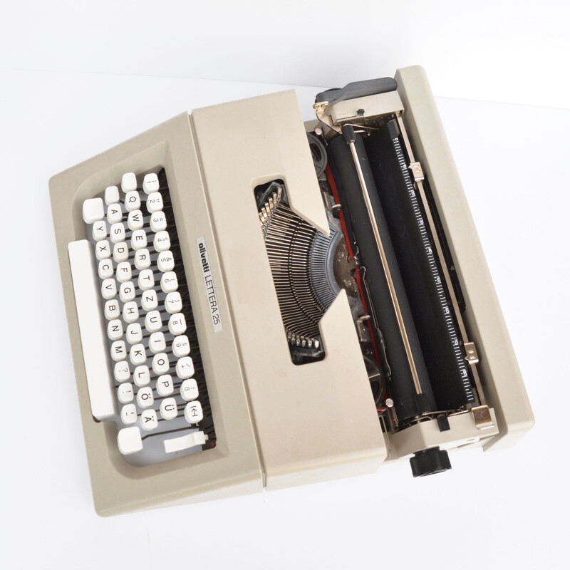 Machine à écrire vintage à alise Olivetti Lettera 25 par Mario Bellini, Espagne 1970