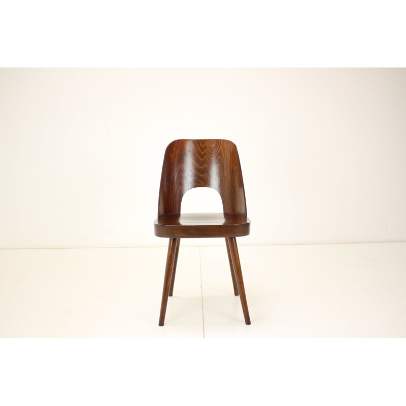 Mid-century wood dining chair by Oswald Haerdtl, Czechoslovakia 1962