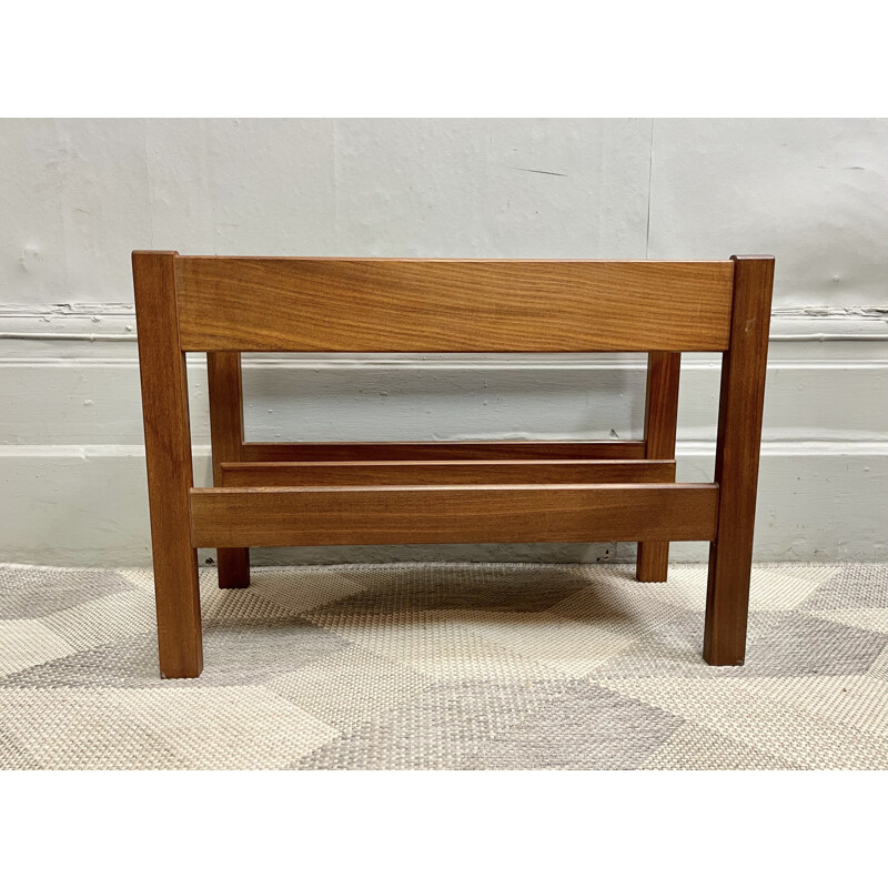 Vintage teak magazine rack, 1960s