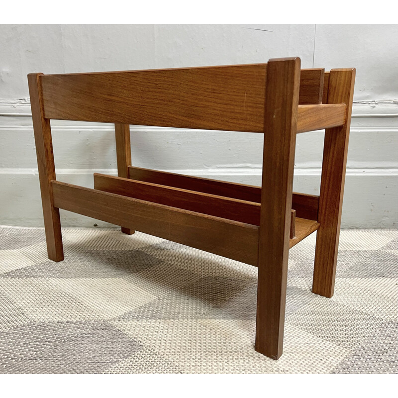 Vintage teak magazine rack, 1960s