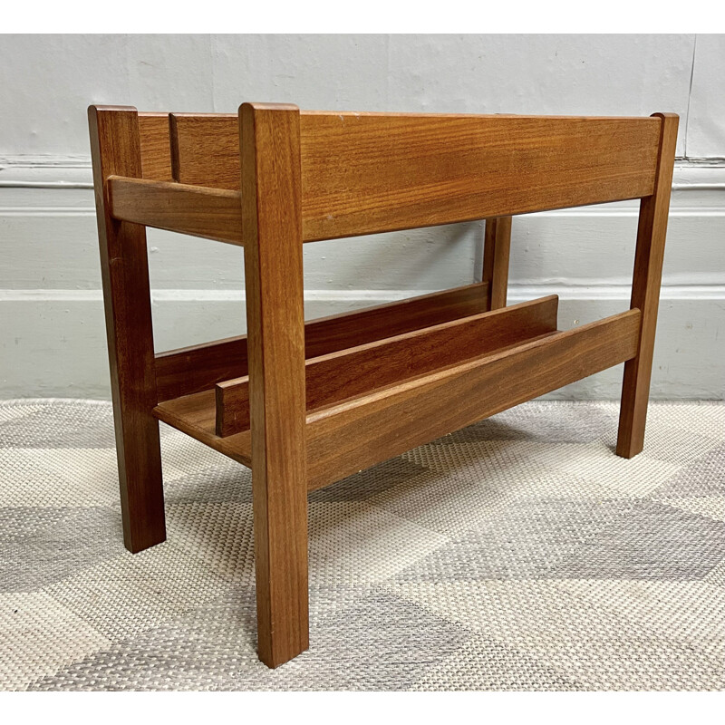 Vintage teak magazine rack, 1960s