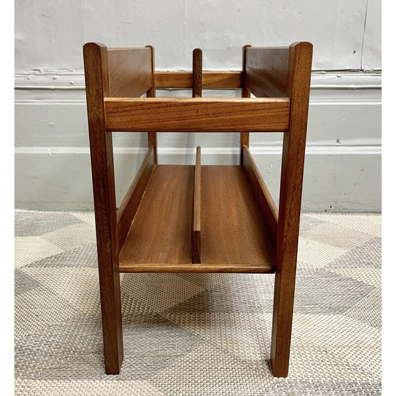 Vintage teak magazine rack, 1960s