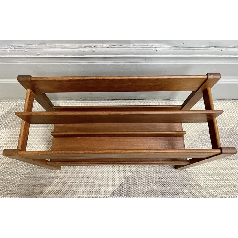 Vintage teak magazine rack, 1960s