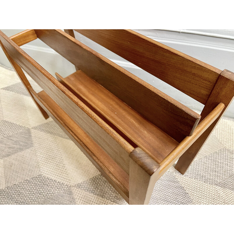 Vintage teak magazine rack, 1960s