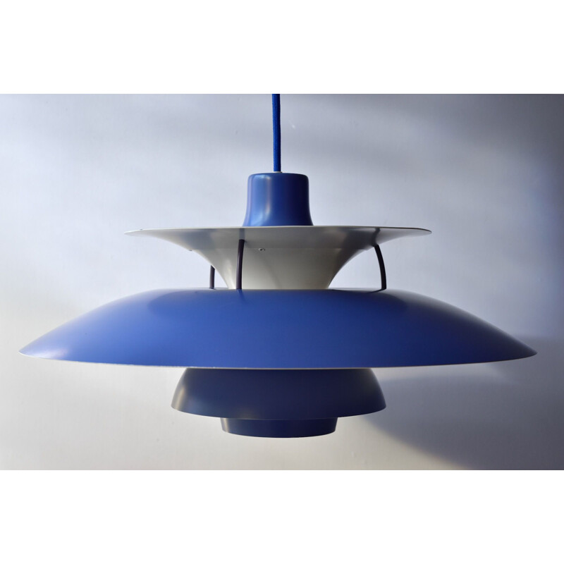 Vintage PH 5 blue pendant lamp by Poul Henningsen for Louis Poulsen, Denmark