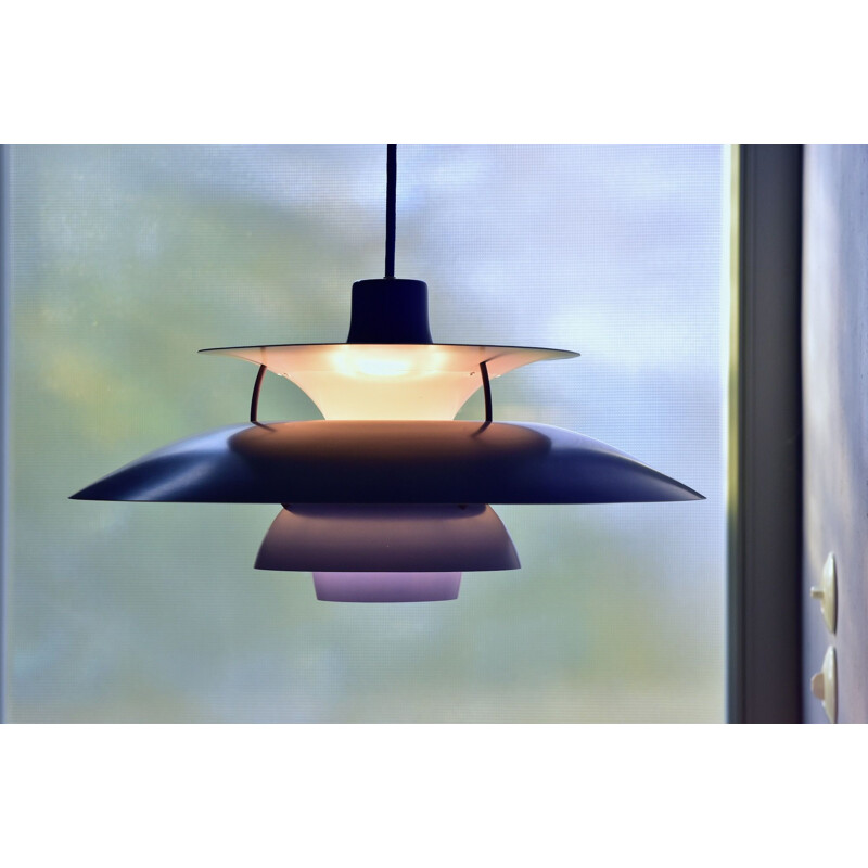 Vintage PH 5 blue pendant lamp by Poul Henningsen for Louis Poulsen, Denmark