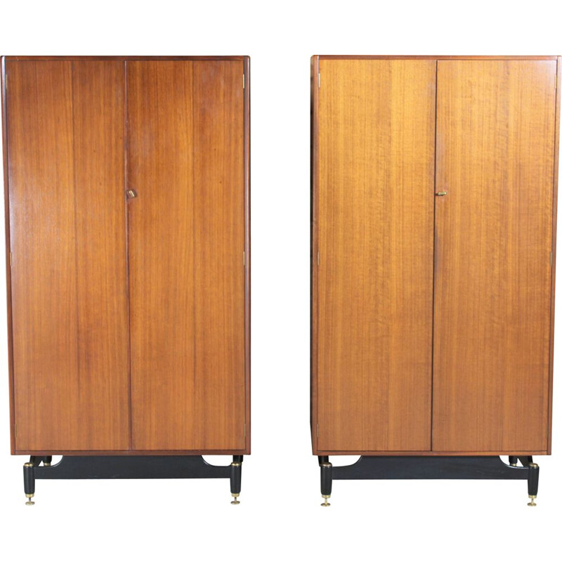 Pair of mid century G-plan Tola black cabinets, 1960s