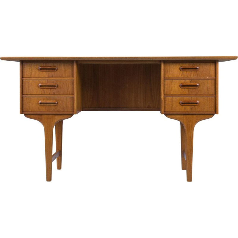 Mid-century teak desk by Gunnar Nielsen for Tibergaard, Denmark 1960s