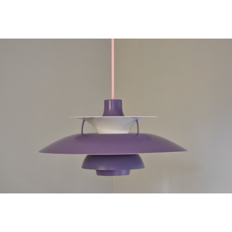Suspension vintage violette Ph 5 par Poul Henningsen pour Louis Poulsen, Danemark