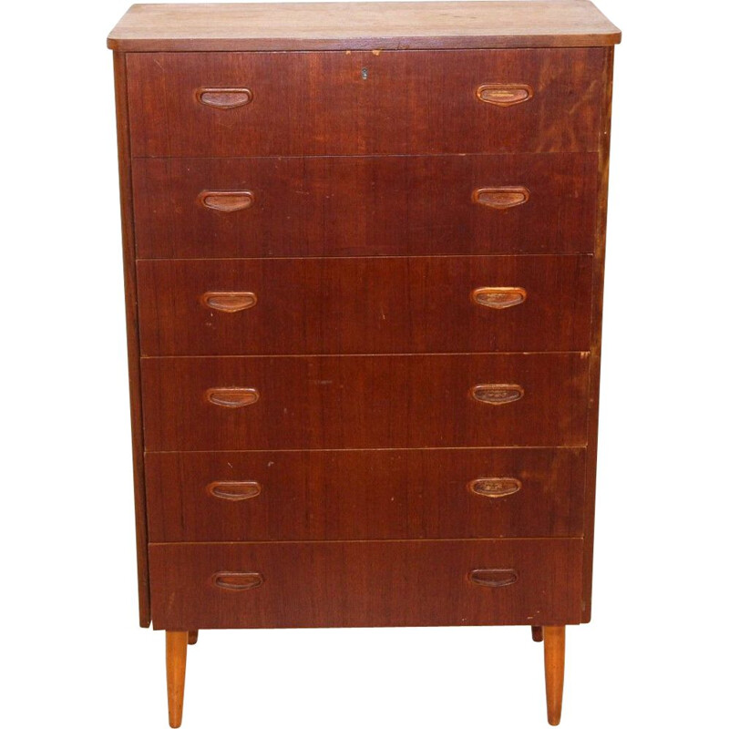 Scandinavian vintage teak chest of drawers, 1950