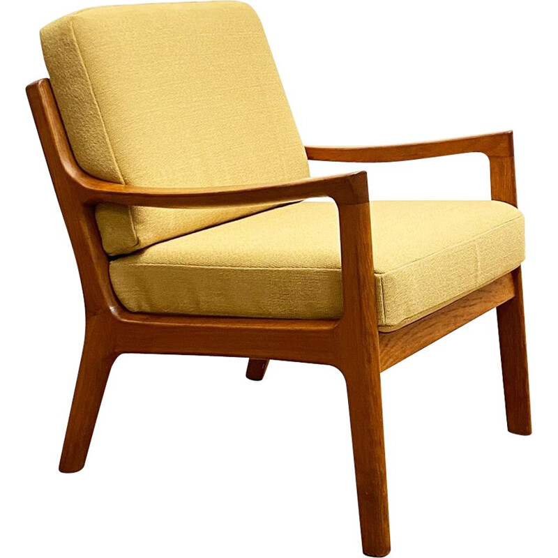 Fauteuil sénateur vintage en teck par Ole Wanscher, 1950