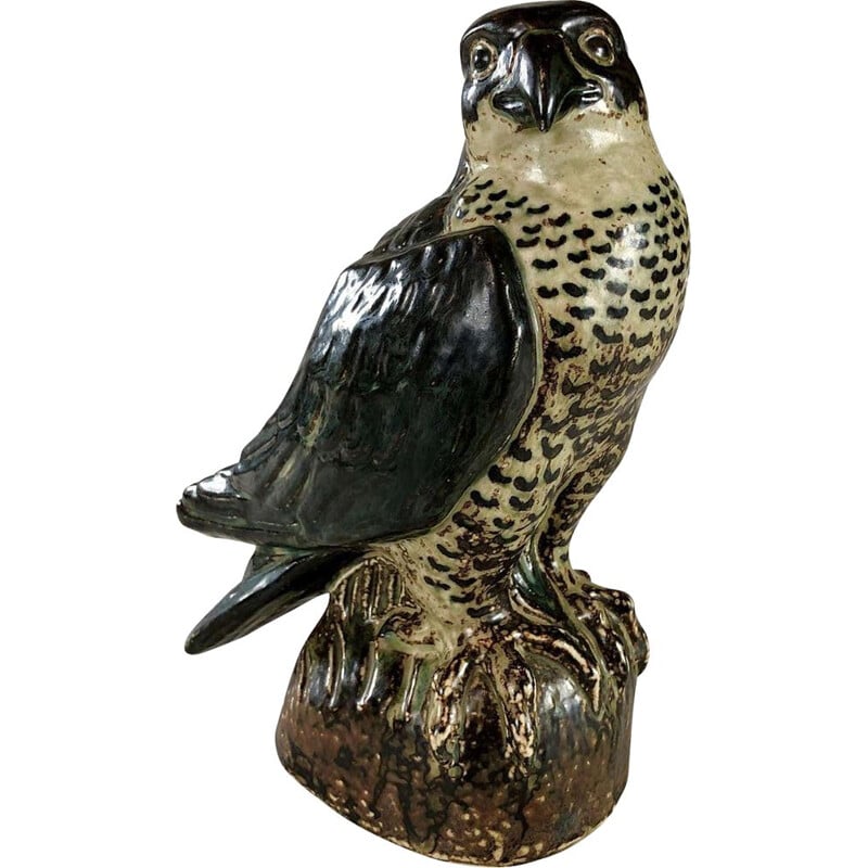 Vintage Danish falcon figurine by Knud Kyhn for Royal Copenhagen, 1950s