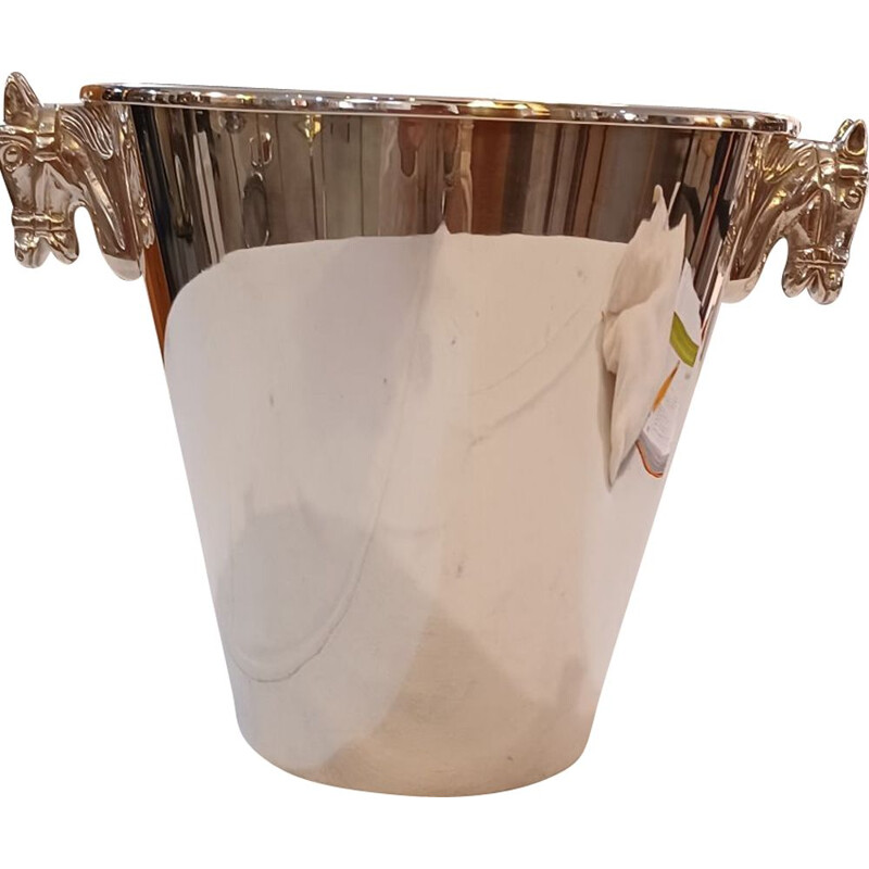 Vintage silver metal ice bucket by Jordan Sheffield, England