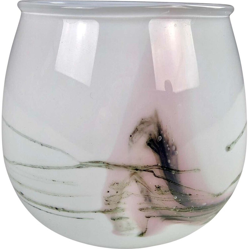 Vase danois vintage en verre de Michael Bang pour Holmegaard, 1980
