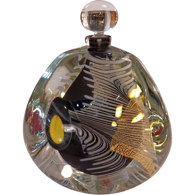 Flacon à Parfum vintage avec bouchon d'Eric Laurent pour le Verrerie d'Allex, France 2001