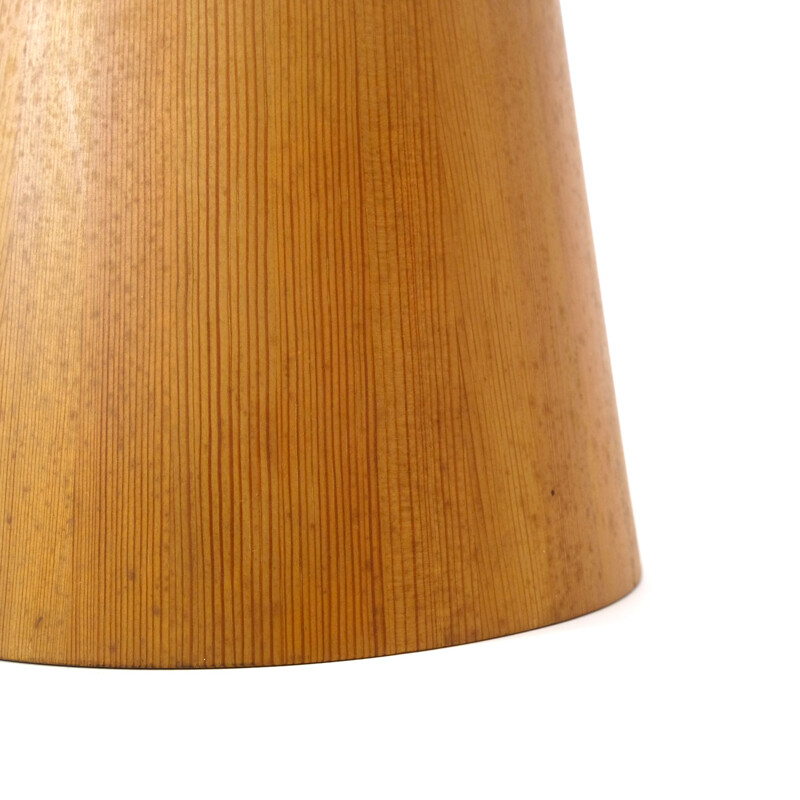 Vintage conical pine pendant lamp by Jorgen Wolf, 1960