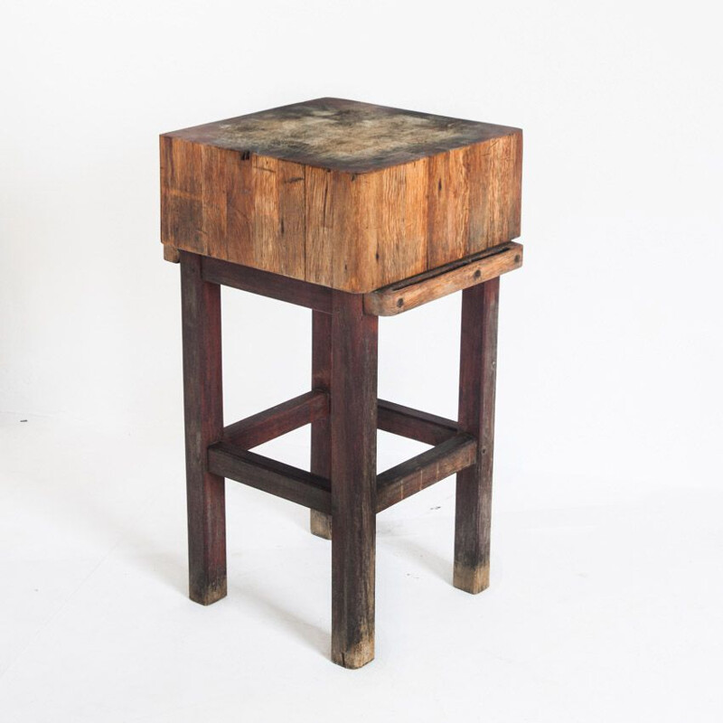 Vintage butcher block in oak wood