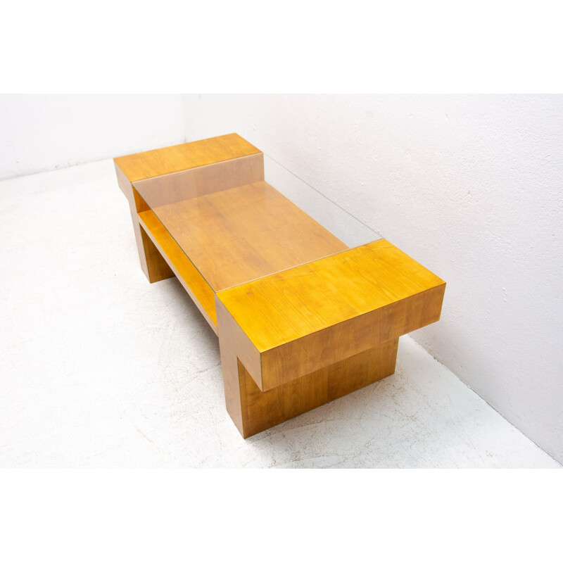 Table basse vintage en érable, Tchécoslovaquie 1970