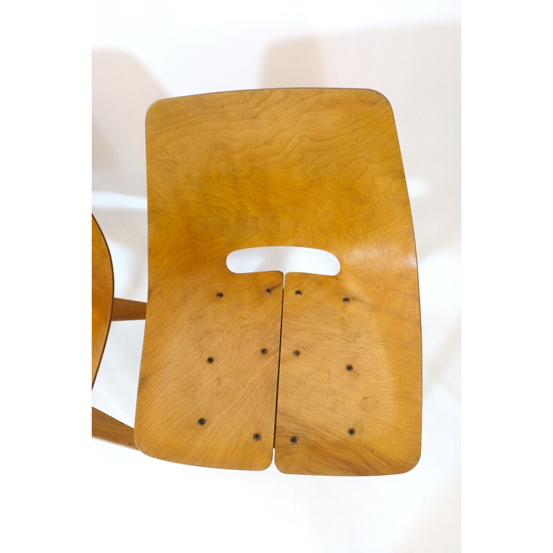 Set of 4 vintage barrel chairs by Pierre Guariche for Steiner, 1950