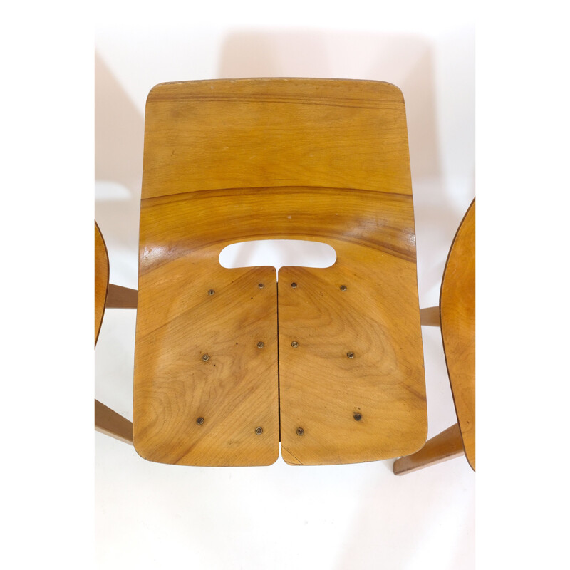 Set of 4 vintage barrel chairs by Pierre Guariche for Steiner, 1950