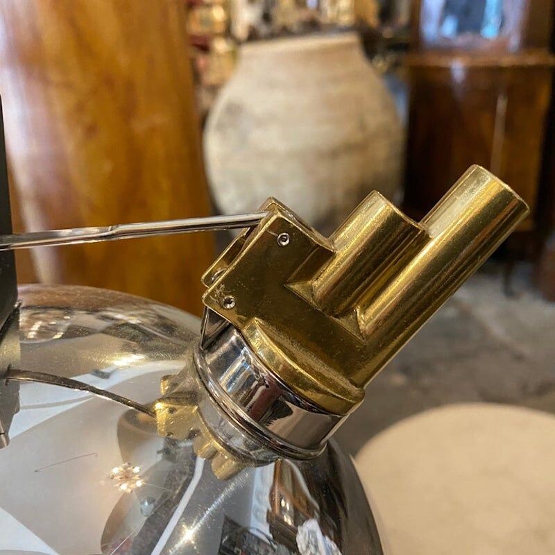 Bouilloire italienne vintage moderniste en acier et laiton par Richard Sapper pour Alessi
