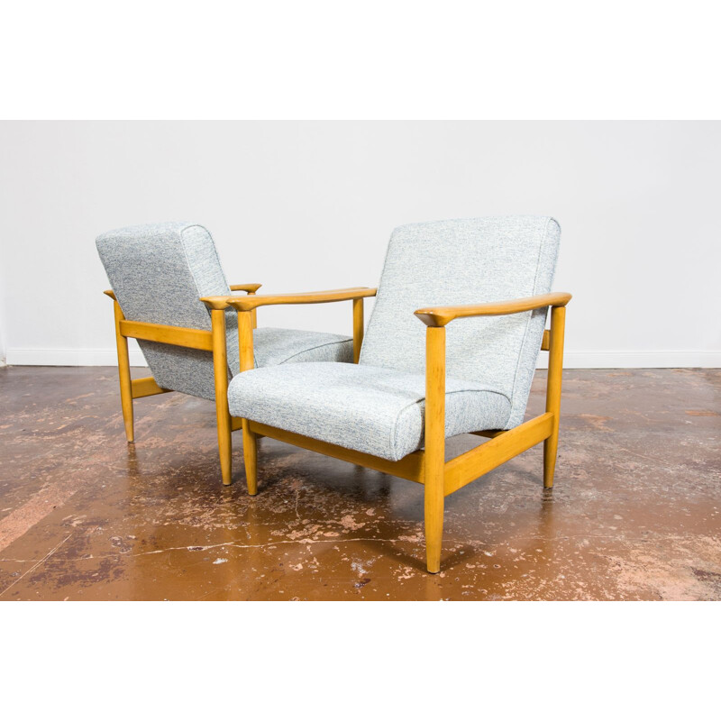 Pair of vintage Gfm-142 armchairs by Edmund Homa, 1960s