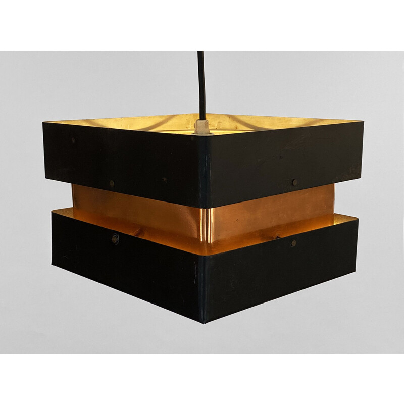 Vintage black and copper metal suspension, Denmark 1960