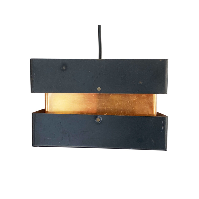 Vintage black and copper metal suspension, Denmark 1960