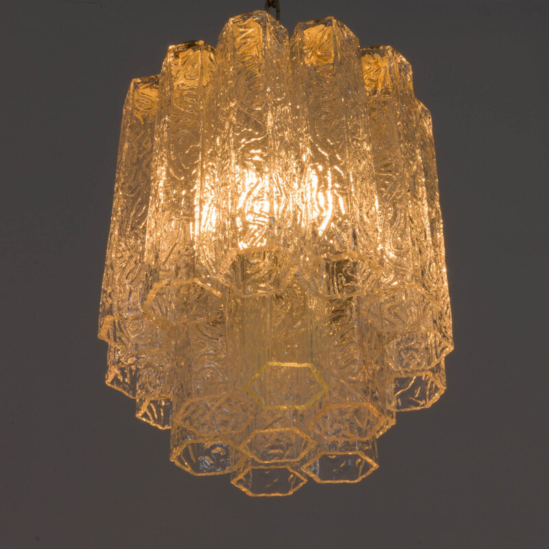 Vintage venini chandelier in hand-blown glass, Italy 1960