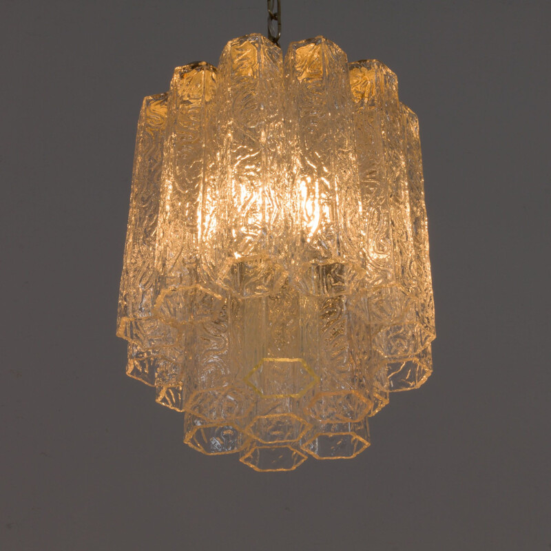 Vintage venini chandelier in hand-blown glass, Italy 1960
