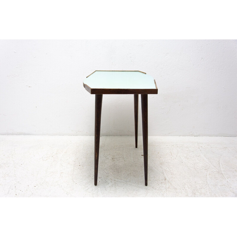 Mid century beechwood side table, Czechoslovakia 1960s