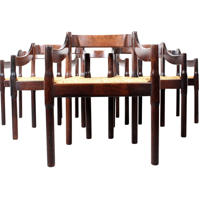 Set of 6 "Carimate" Cassina chairs, Vico MAGISTRETTI - 1960s