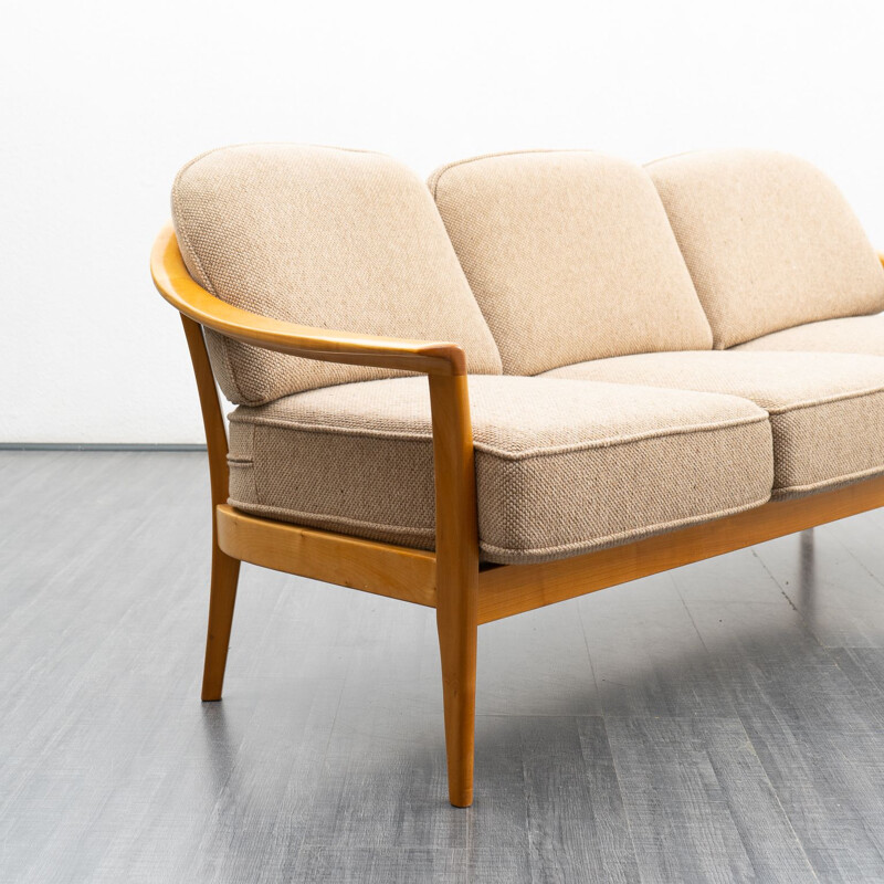 Vintage cherrywood sofa by Wilhelm Knoll, Germany 1960s