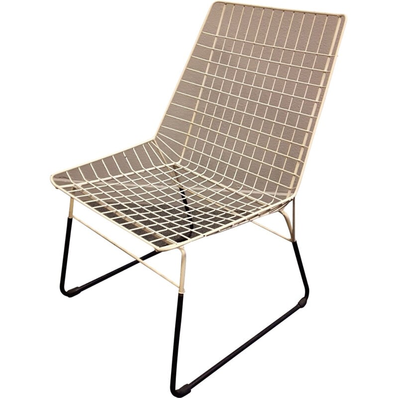 Pastoe "Wireé chair in white metal, Cees BRAAKMAN - 1950s