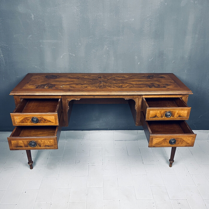 Vintage houten bureau, Italië 1950