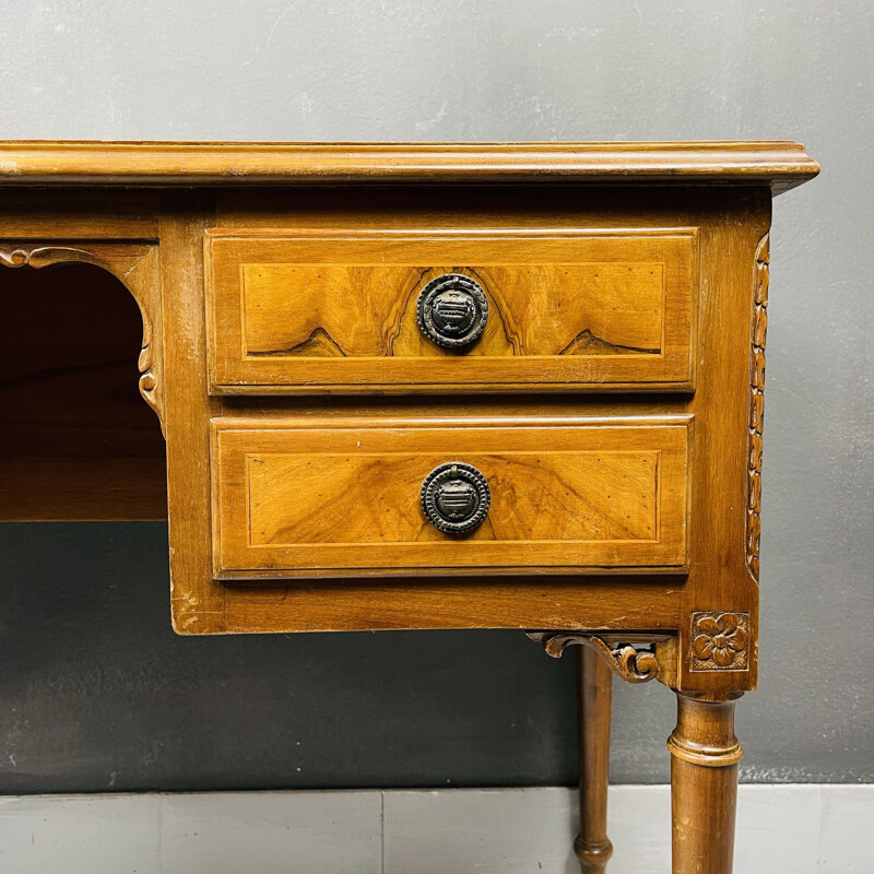 Vintage houten bureau, Italië 1950