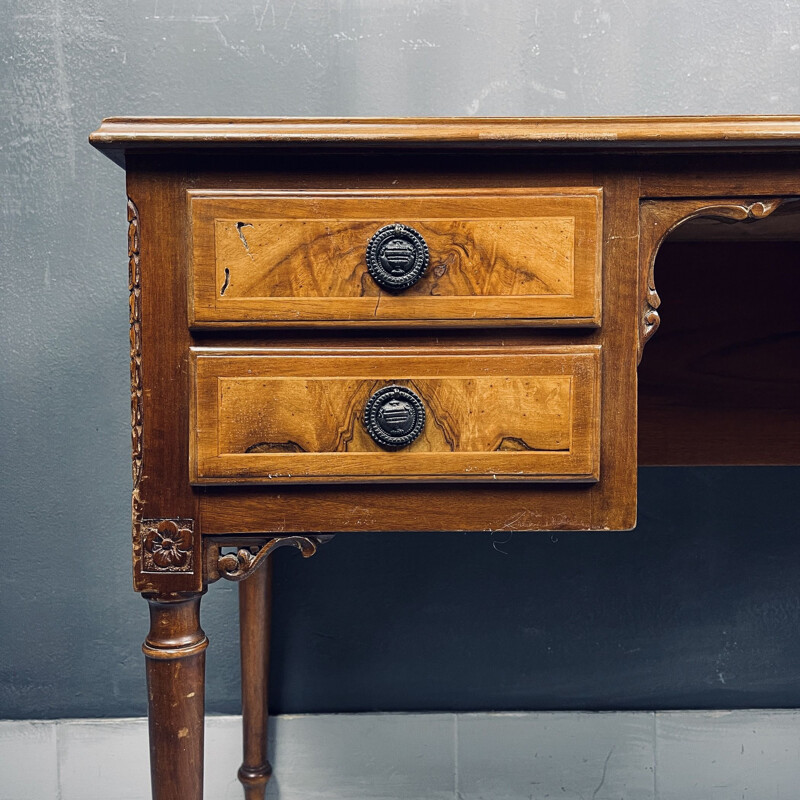 Vintage houten bureau, Italië 1950