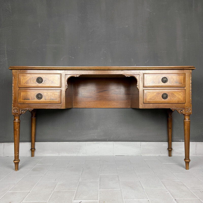 Vintage houten bureau, Italië 1950